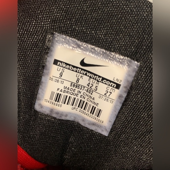 Men's Nike Hyperdunk 2013, red/black in colour, size 9 - Picture 6 of 7